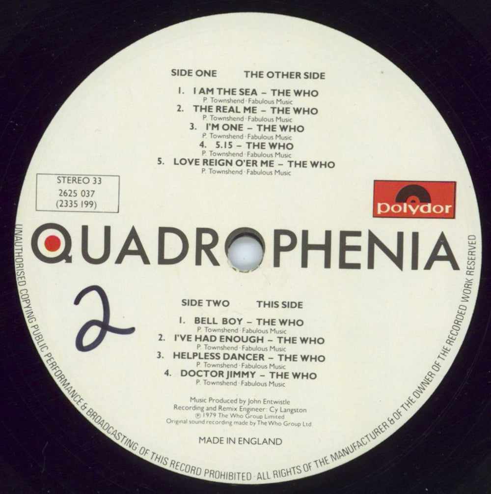 The Who Quadrophenia - EX - WOL UK 2-LP vinyl record set (Double LP Album) WHO2LQU809068