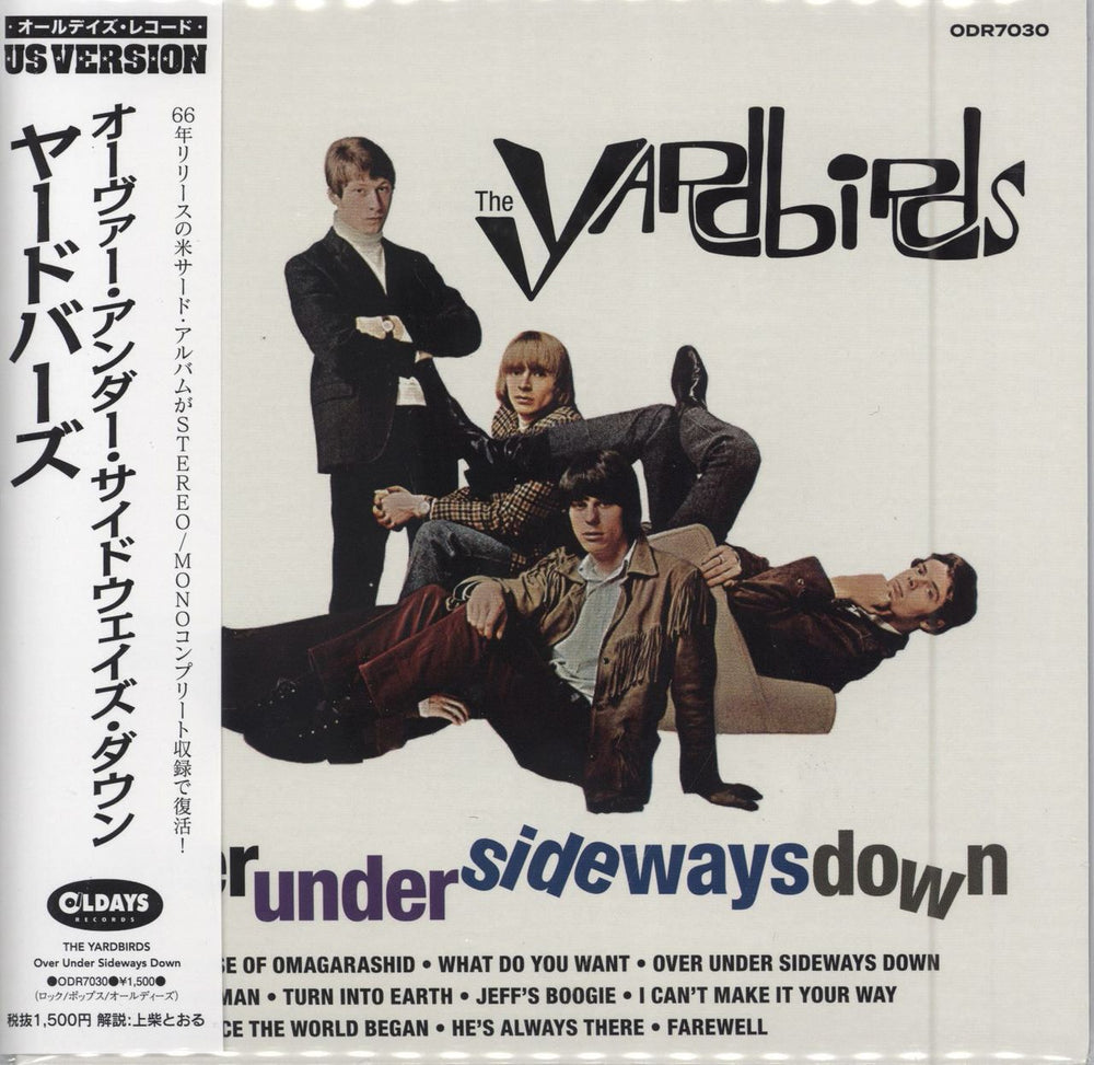 The Yardbirds Over Under Sideways Down + Obi Japanese CD album (CDLP) ODR7030