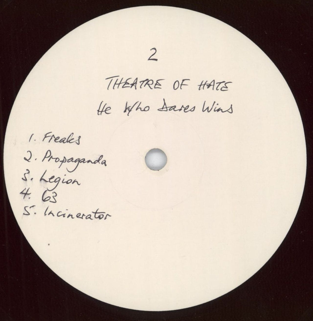 Theatre Of Hate He Who Dares Wins - Test Pressing UK vinyl LP album (LP record) TOHLPHE792309