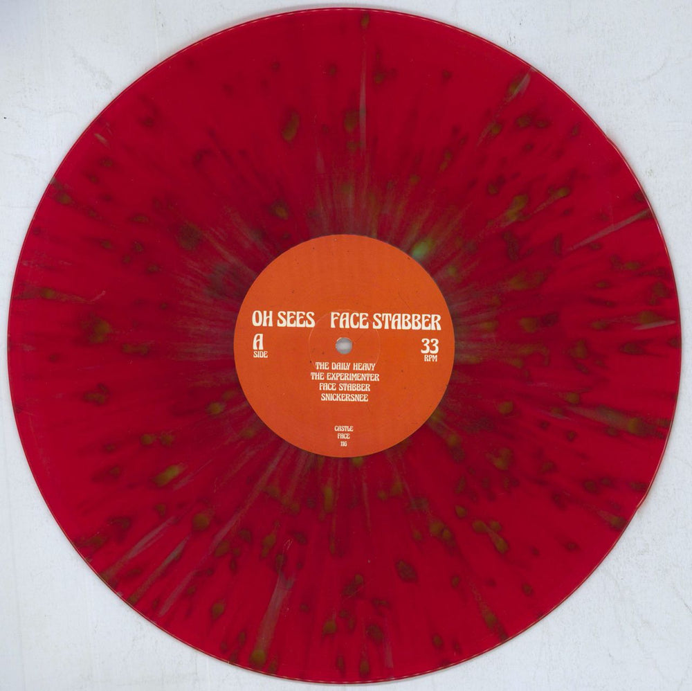 Thee Oh Sees Face Stabber - Olive Green & Translucent Red Splatter