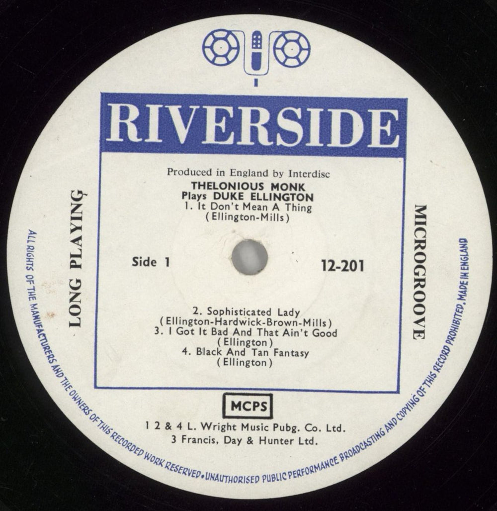 Thelonious Monk Thelonious Monk Plays Duke Ellington - 1st UK vinyl LP album (LP record) TM4LPTH446129