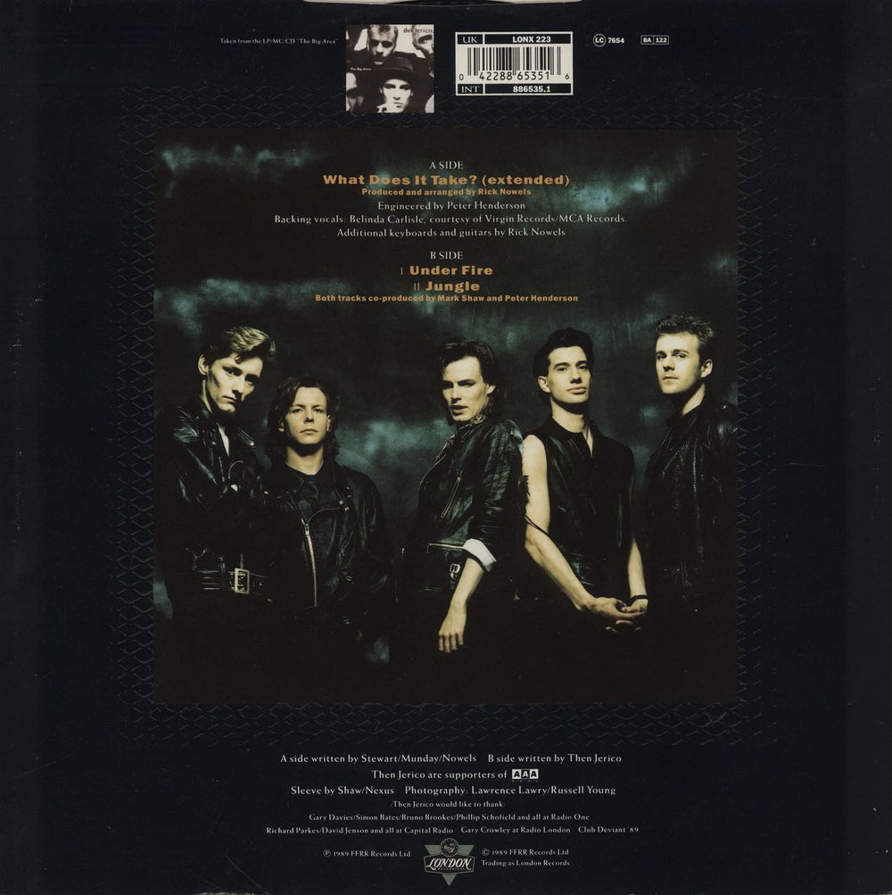 Then Jerico What Does It Take? UK 12" vinyl single (12 inch record / Maxi-single) 042288653516