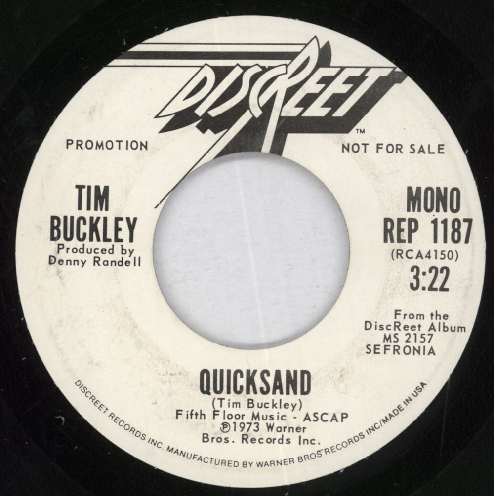 Tim Buckley Quicksand US Promo 7" vinyl single (7 inch record / 45) TBK07QU819063