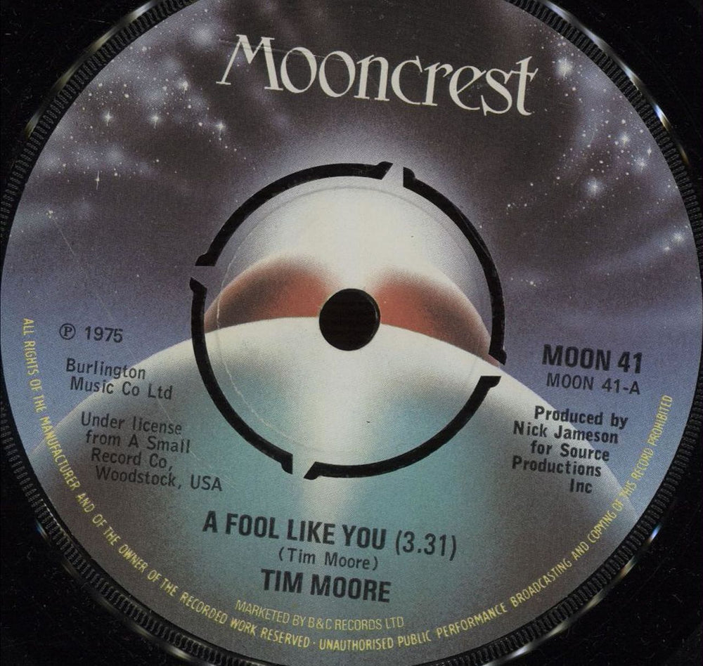 Tim Moore A Fool Like You UK 7" vinyl single (7 inch record / 45) MOON41