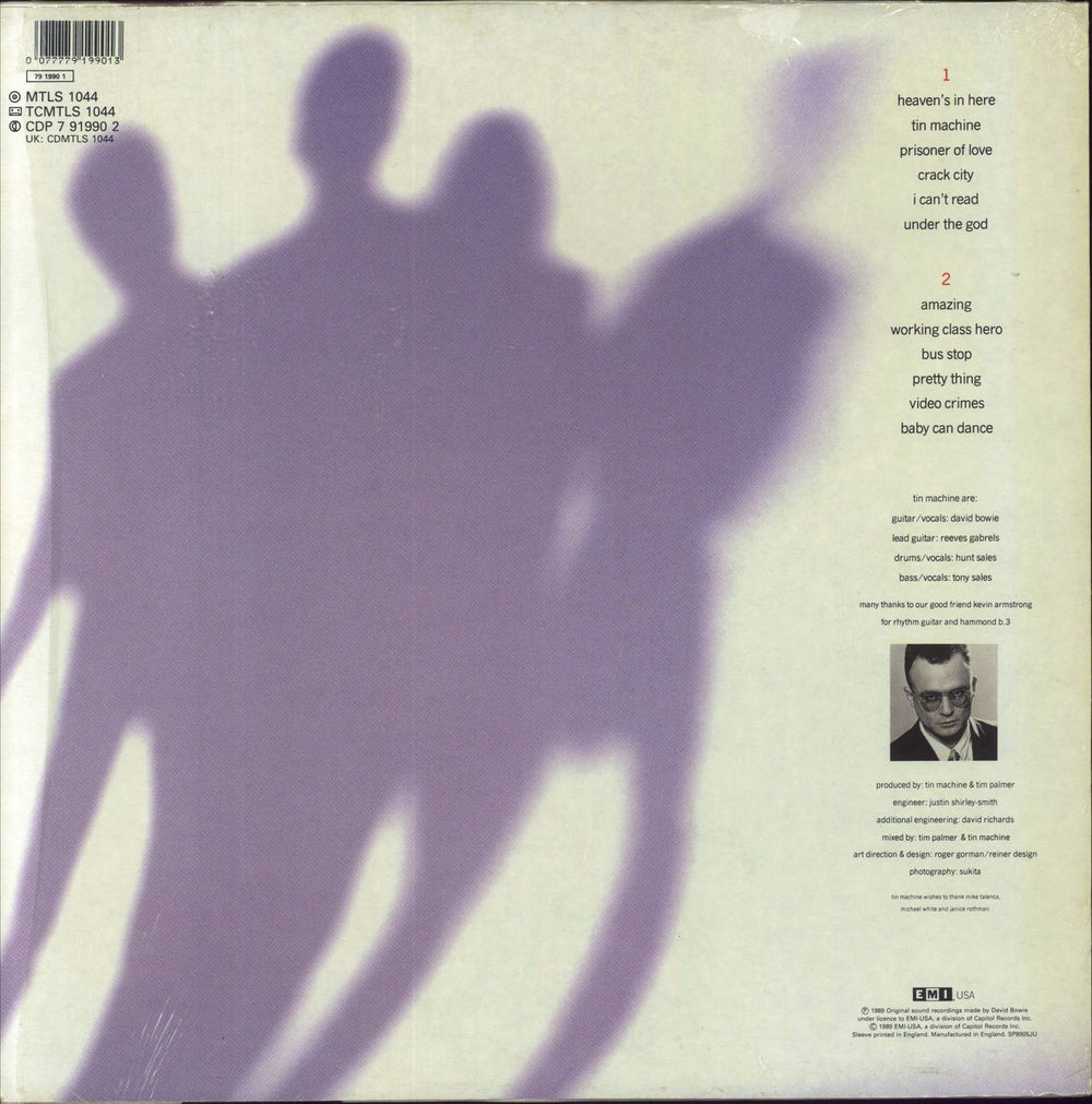 Tin Machine Tin Machine - Orange Inner - Shrink UK vinyl LP album (LP record) 077779199013