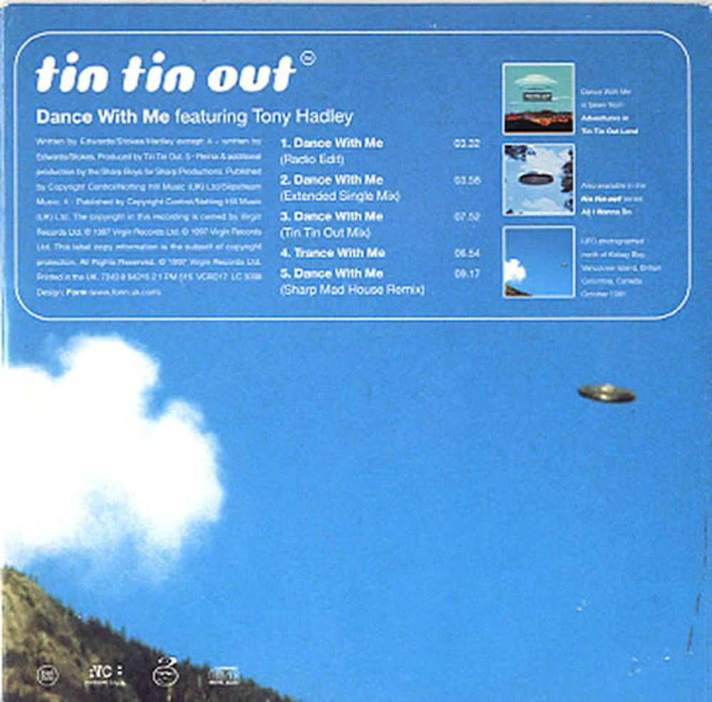 Tin Tin Out Dance With Me UK CD single (CD5 / 5") VCRD17