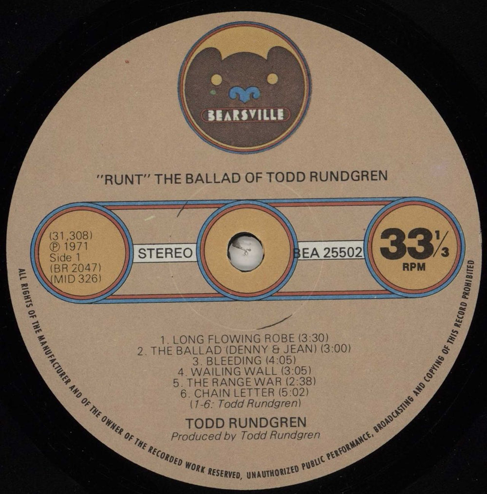 Todd Rundgren Runt - The Ballad Of Todd Rundgren Dutch vinyl LP album (LP record) TODLPRU209619