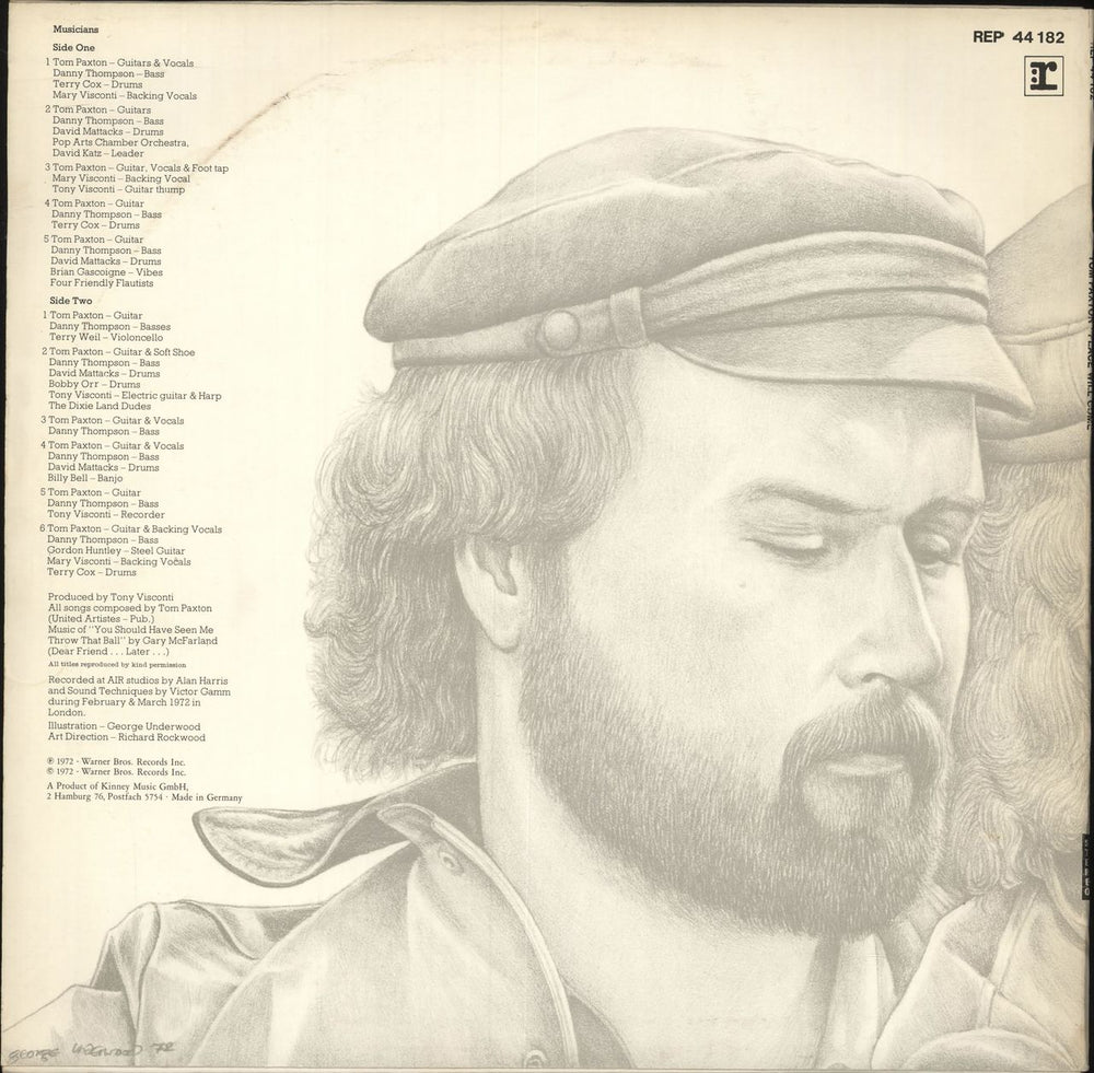 Tom Paxton Peace Will Come German vinyl LP album (LP record)