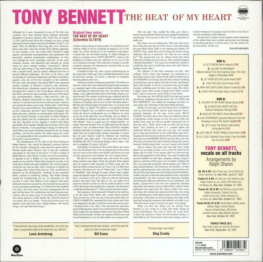 Tony Bennett The Beat Of My Heart Spanish vinyl LP album (LP record) 8436542010832