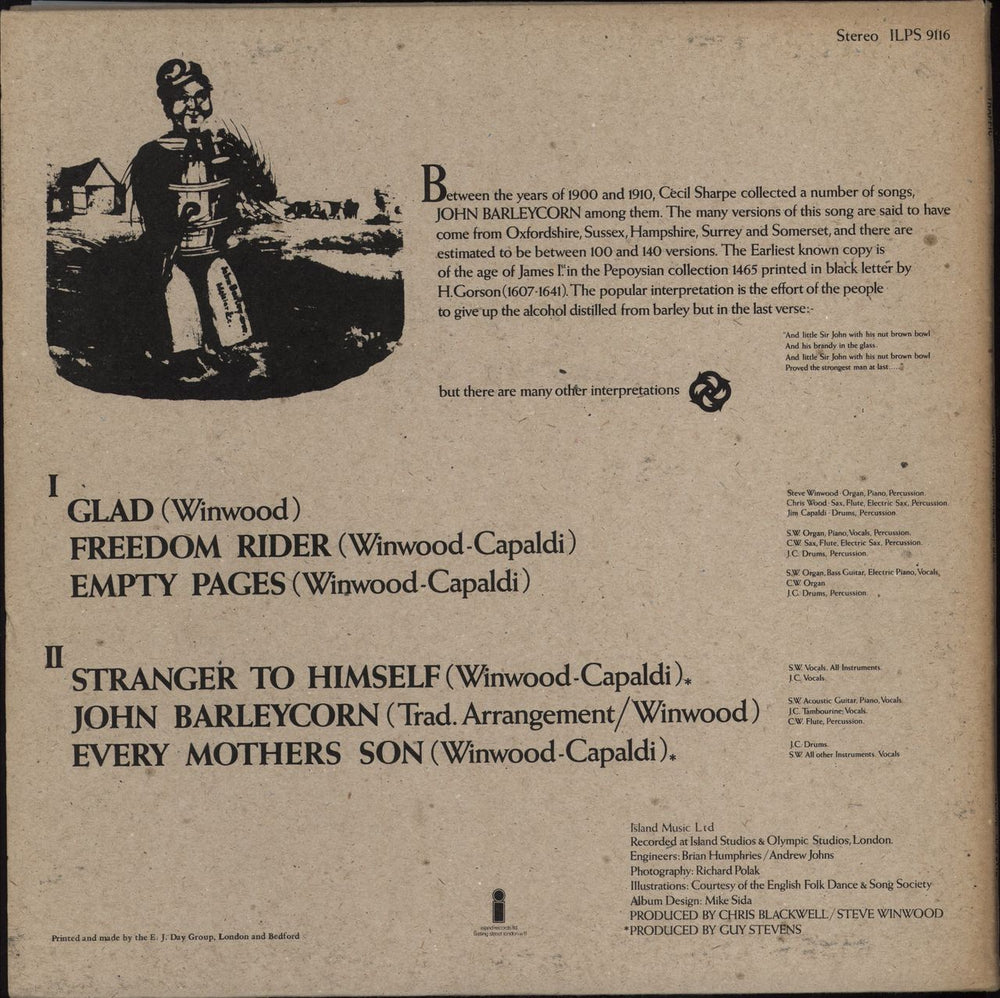 Traffic John Barleycorn Must Die - 1st - Smooth UK vinyl LP album (LP record)