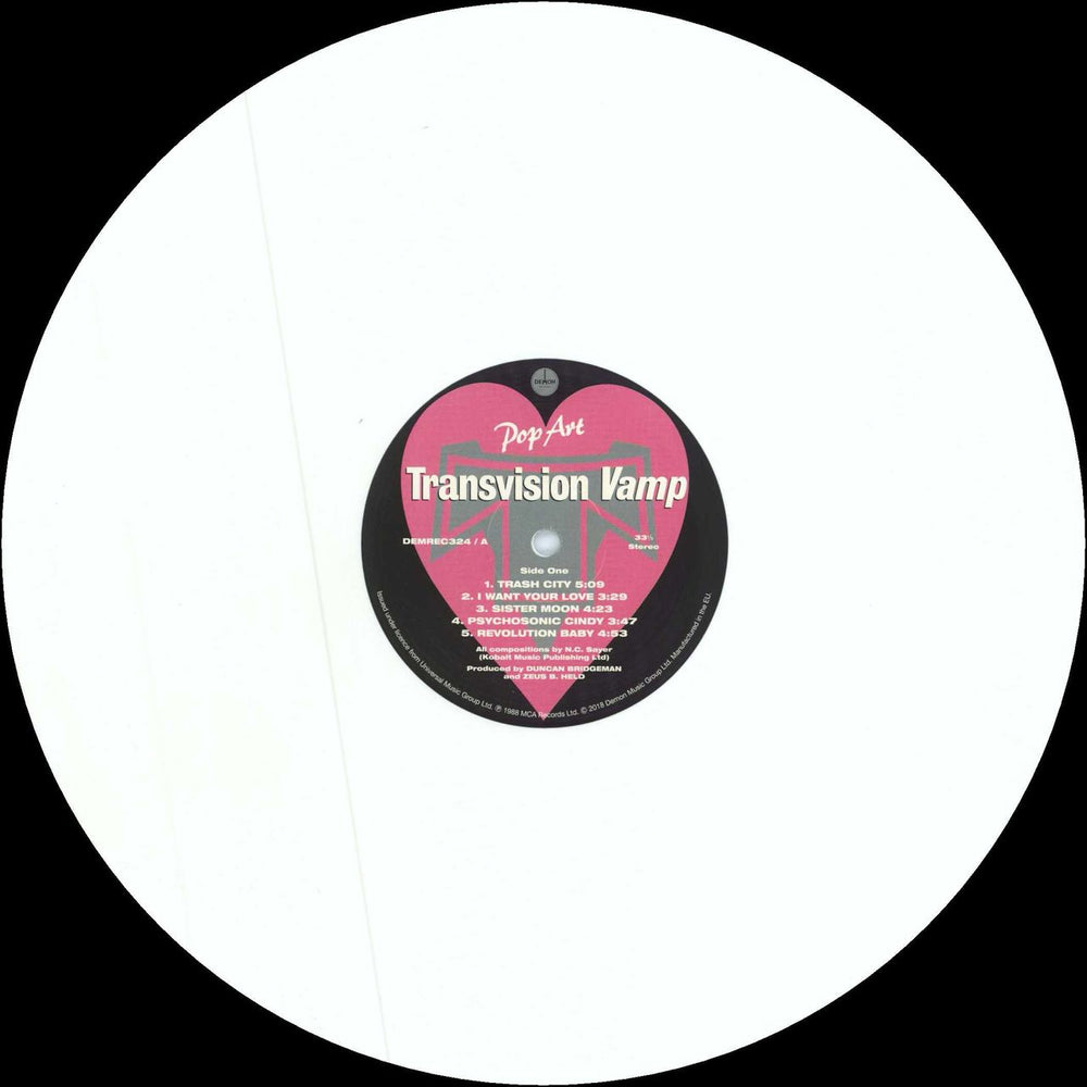 Transvision Vamp Pop Art - 180gram White Vinyl UK vinyl LP album (LP record) TVVLPPO786832
