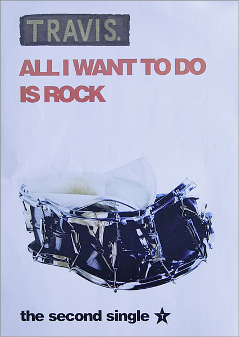 Travis (90s) All I Want To Do Is Rock UK Promo poster PROMO POSTER