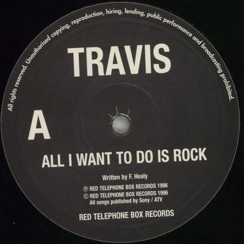 Travis (90s) All I Want To Do Is Rock - un-numbered UK 10" vinyl single (10 inch record) RVS10AL824373