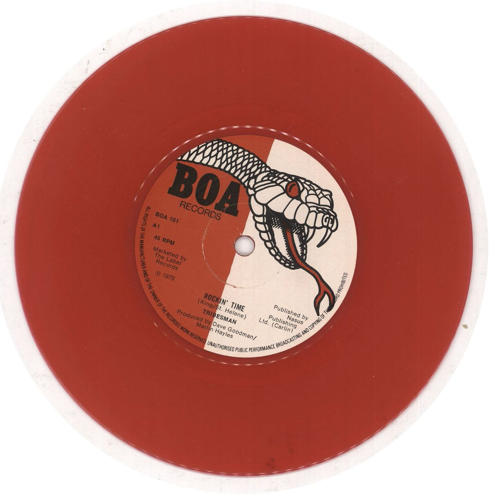 Tribesman Rockin' Time - Red vinyl UK 7" vinyl single (7 inch record / 45) VR507RO737009