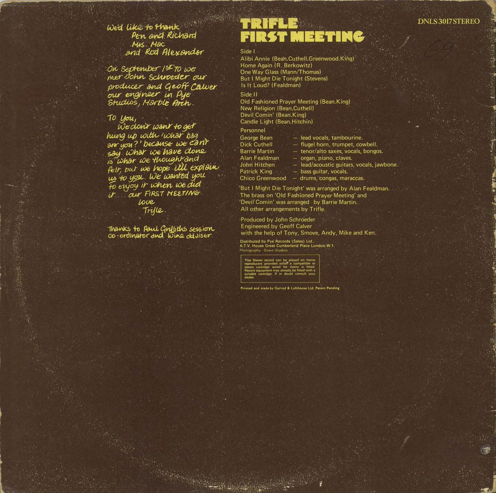 Trifle First Meeting UK vinyl LP album (LP record)