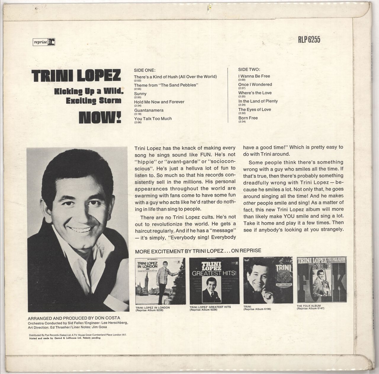 Trini Lopez Now! UK vinyl LP album (LP record)