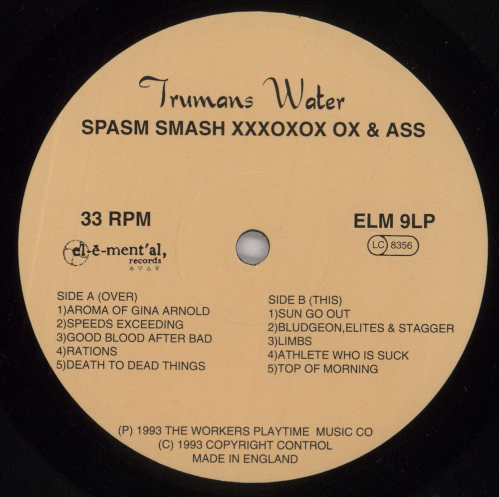 Trumans Water Spasm Smash XXXOXOX OX & Ass UK 2-LP vinyl record set (Double LP Album) TUT2LSP829301