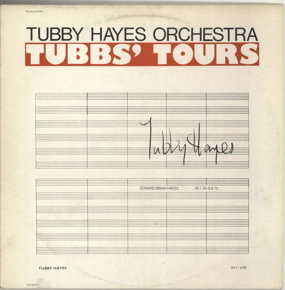 Tubby Hayes Tubbs' Tours - EX UK vinyl LP album (LP record) MOLE4