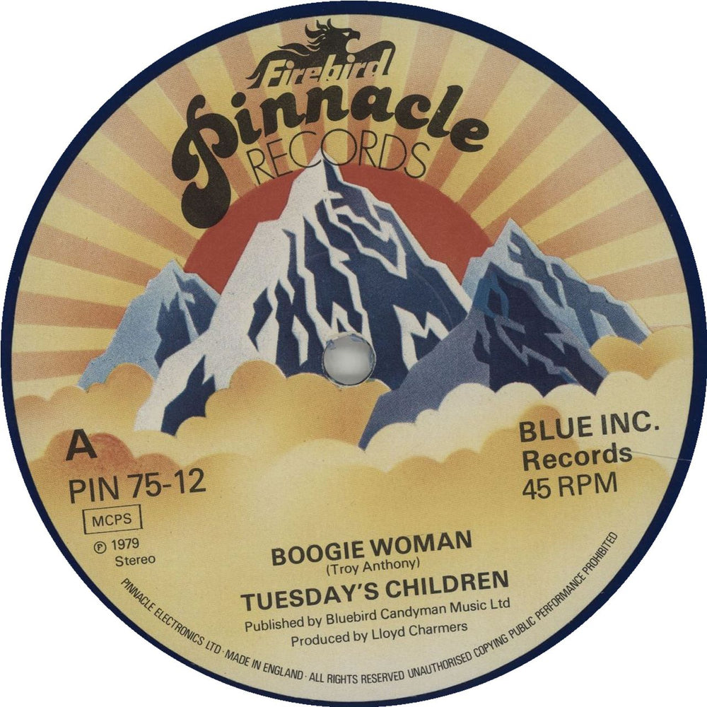 Tuesday's Children Boogie Woman - Blue Vinyl UK 12" vinyl single (12 inch record / Maxi-single) XXP12BO674956