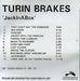 Turin Brakes JackInABox US Promo CD-R acetate CDR ACETATE