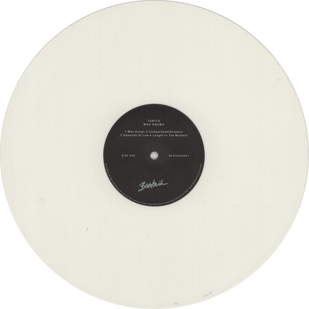 Turtle Who Knows EP - White Vinyl UK 12" vinyl single (12 inch record / Maxi-single) 2V912WH759249