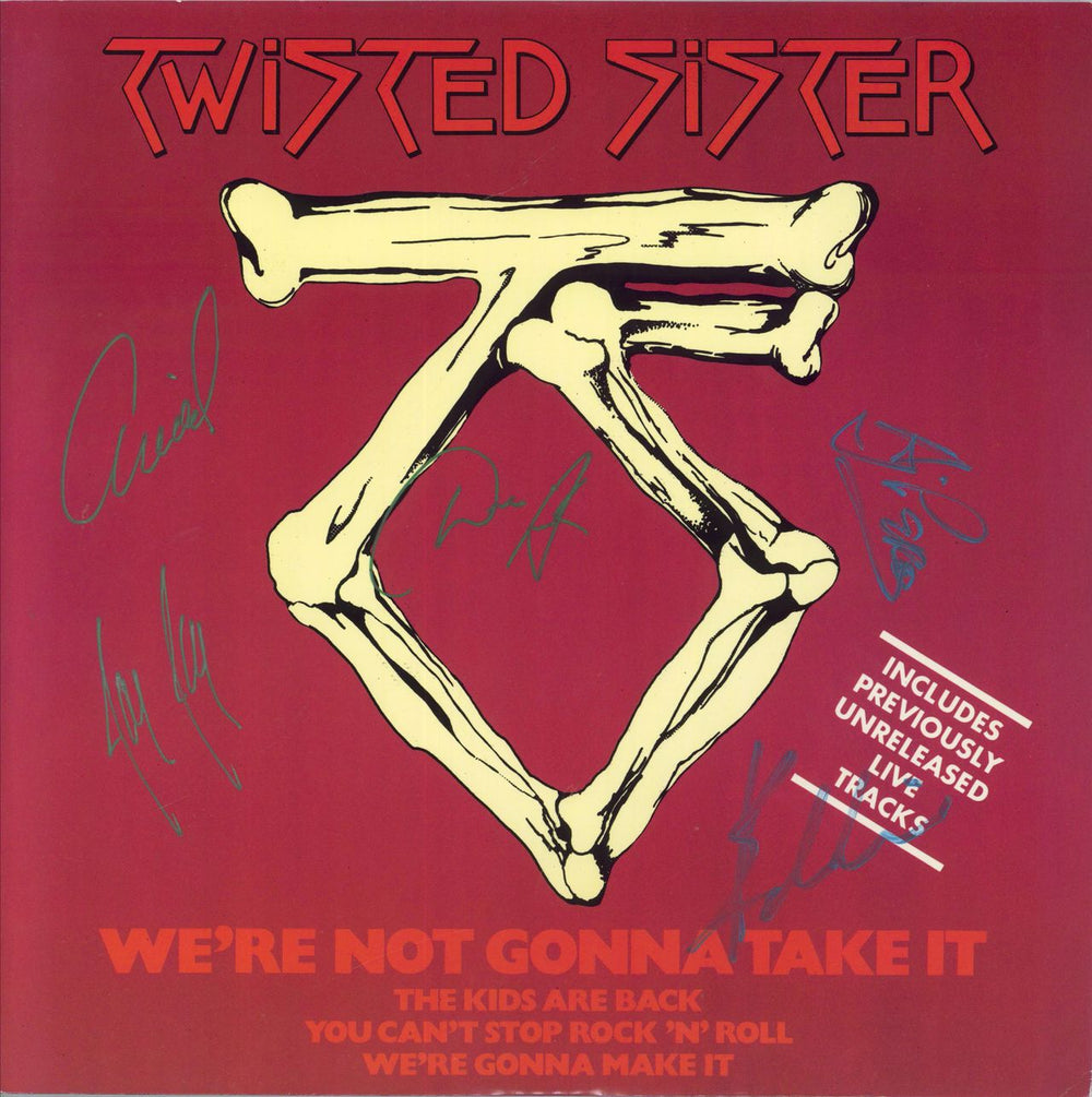 Twisted Sister We're Not Gonna Take It - Fully Autographed UK 12" vinyl single (12 inch record / Maxi-single) A9657T