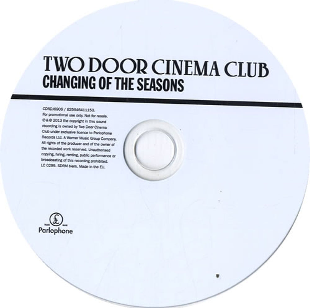 Two Door Cinema Club Changing Of The Seasons UK Promo CD single (CD5 / 5") SX4C5CH595490