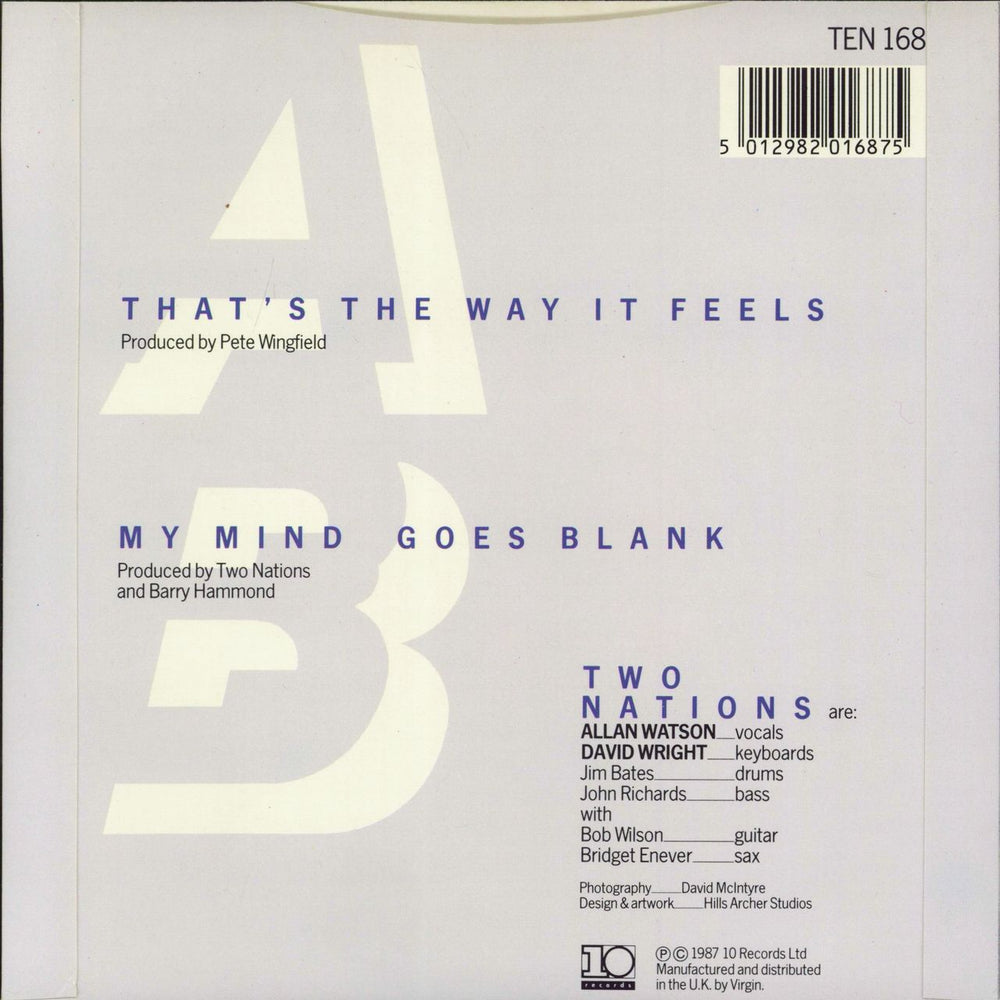 Two Nations That's The Way It Feels UK 7" vinyl single (7 inch record / 45) 5012982016875