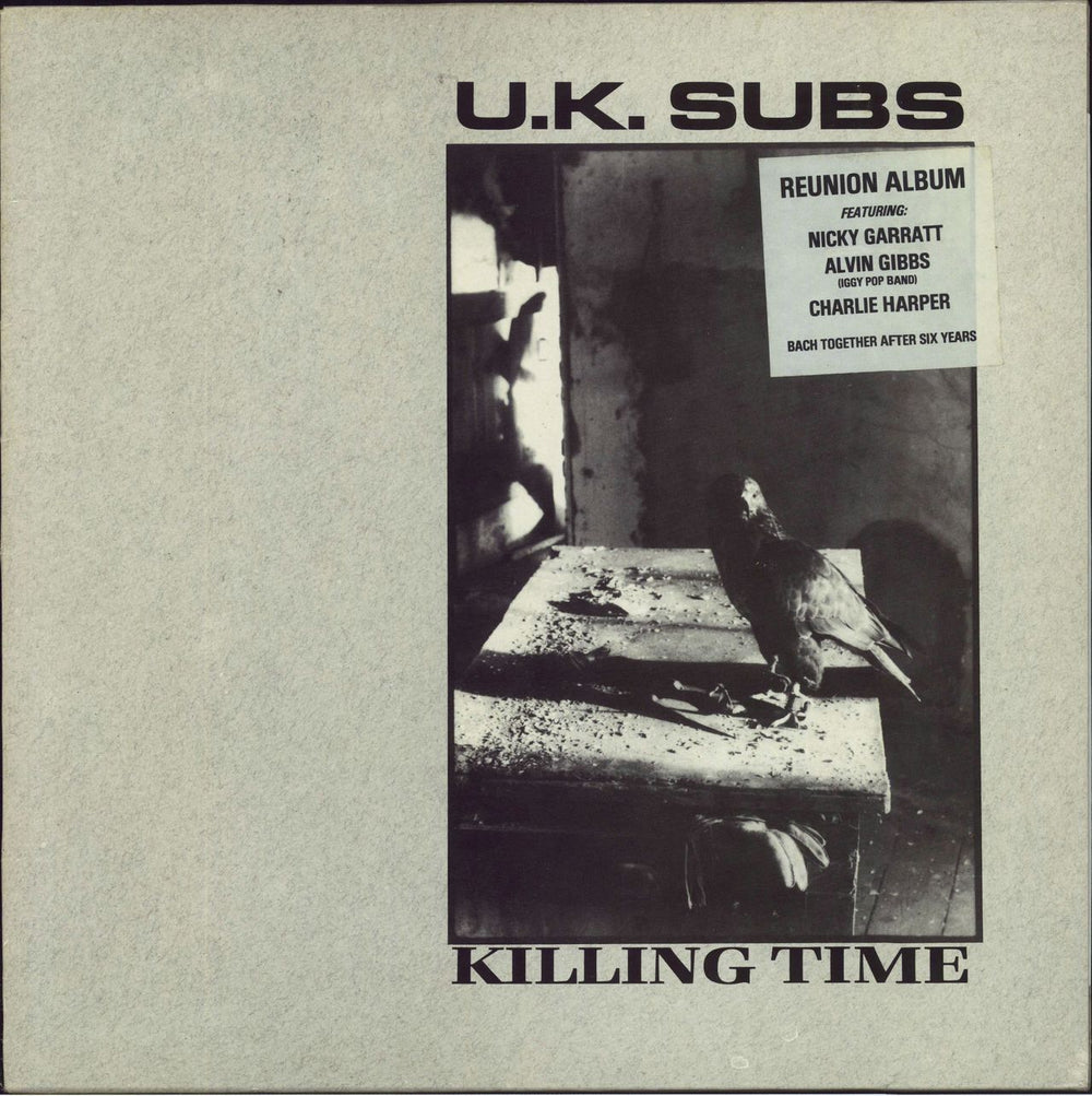 U.K. Subs Killing Time + Hype Sticker UK vinyl LP album (LP record) FALLLP047