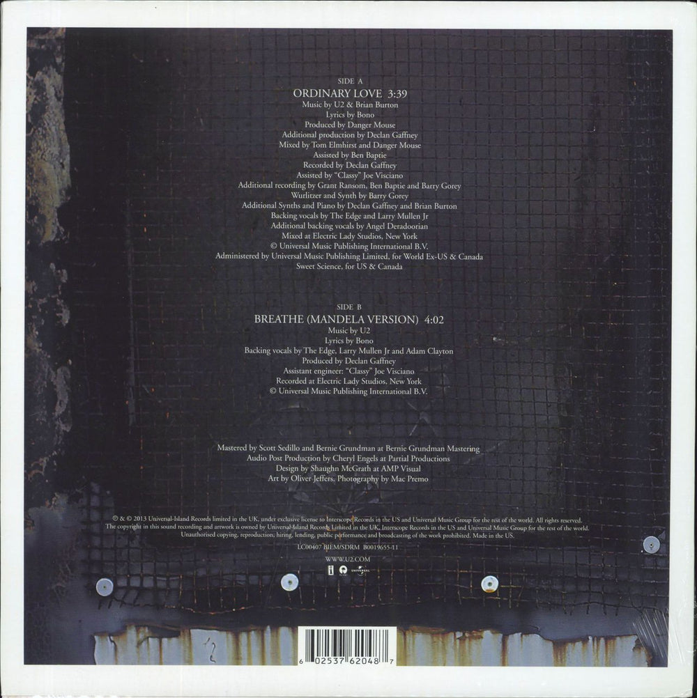 U2 Ordinary Love - Black Friday/RSD - Sealed EX US 10" vinyl single (10 inch record) 602537620487