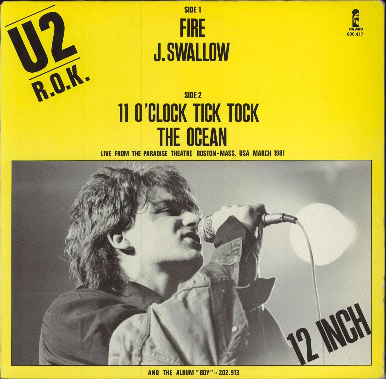 U2 R.O.K. EP German 12" vinyl single (12 inch record / Maxi-single) 600.417