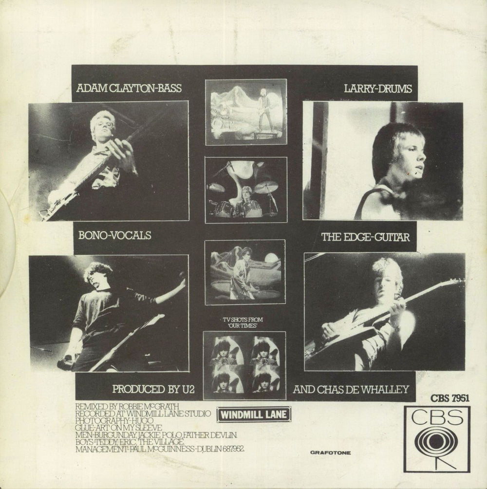 U2 Three EP - 1st issue + 2nd sleeve variant - VG Irish 7" vinyl single (7 inch record / 45)