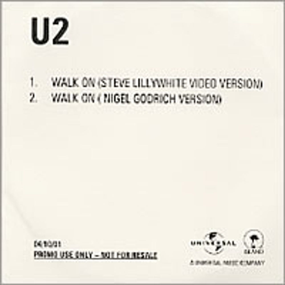 U2 Walk On UK Promo CD-R acetate CDR