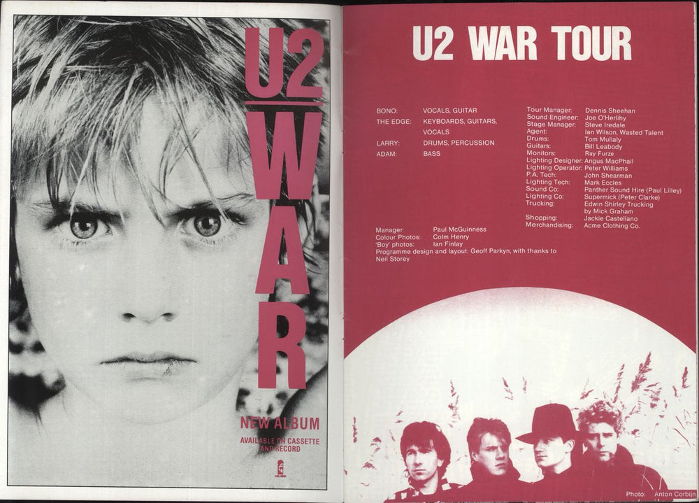 U2 War Tour - Spring '83 - EX UK tour programme