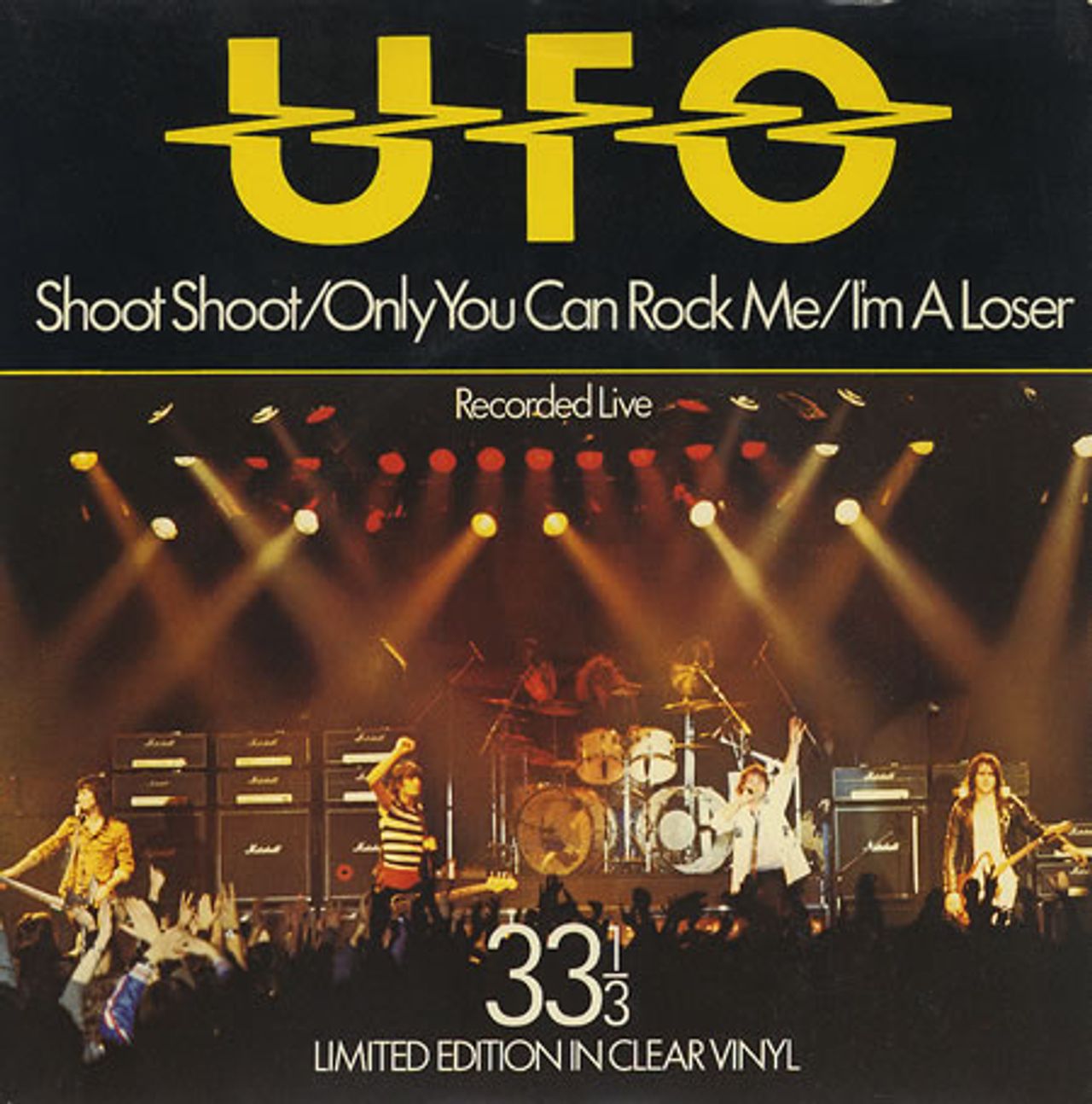 UFO Shoot Shoot - Clear Vinyl + P/S UK 7" vinyl single (7 inch record / 45) CHS2318