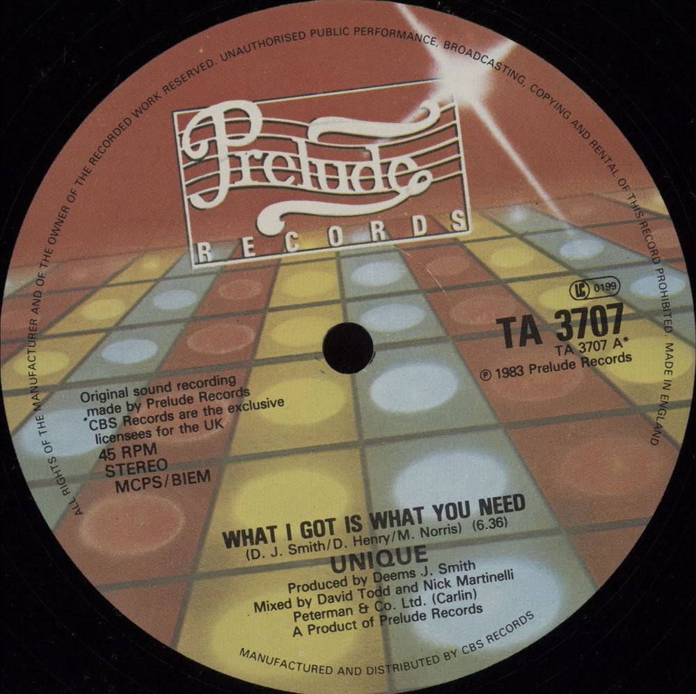 Unique What I Got Is What You Need UK 12" vinyl single (12 inch record / Maxi-single) TA3707