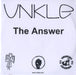 Unkle The Answer UK Promo CD-R acetate CD-R