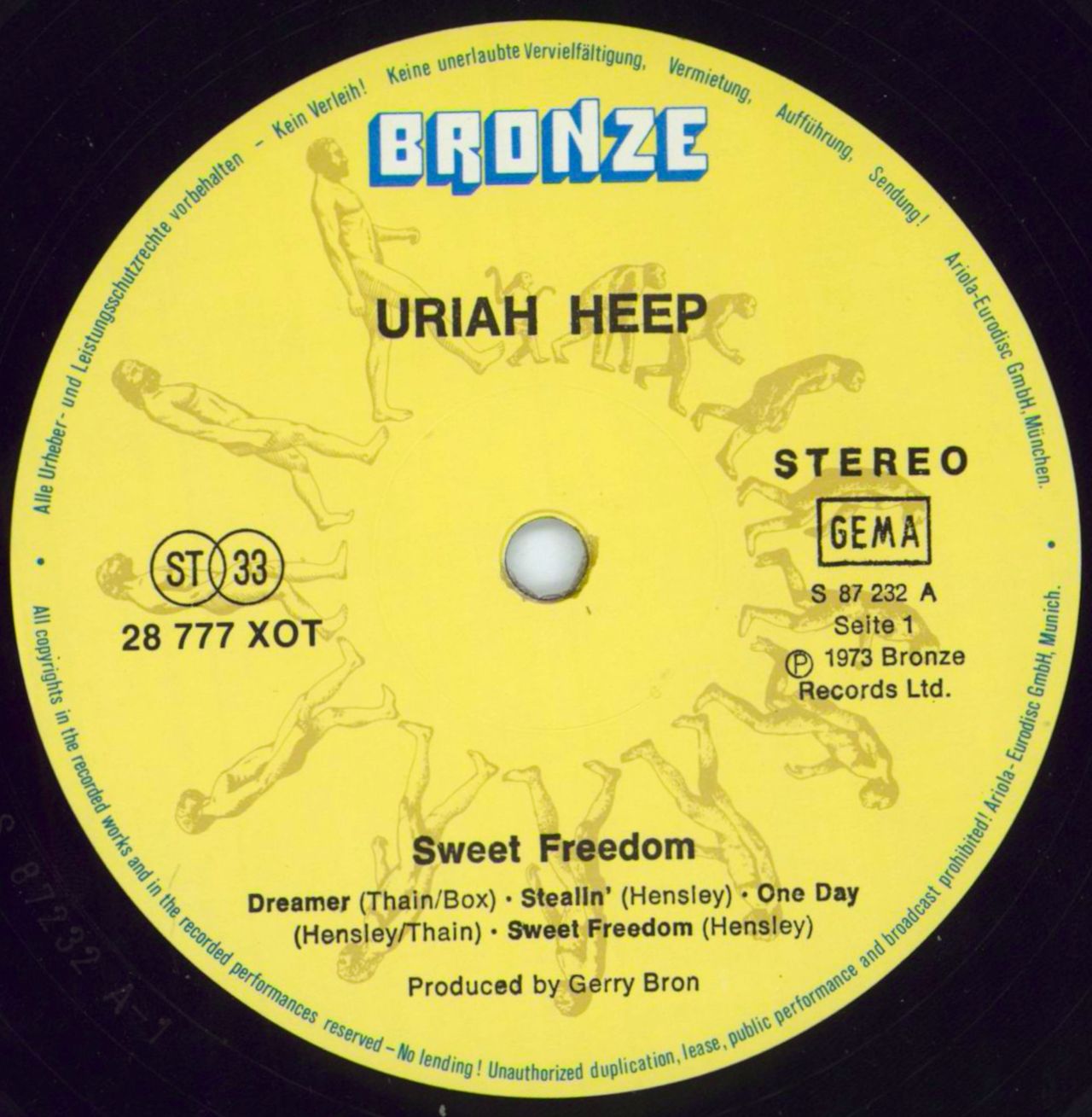 Uriah Heep Sweet Freedom German Vinyl LP