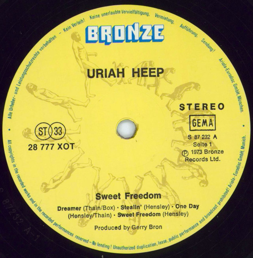 Uriah Heep Sweet Freedom German vinyl LP album (LP record) URILPSW802264