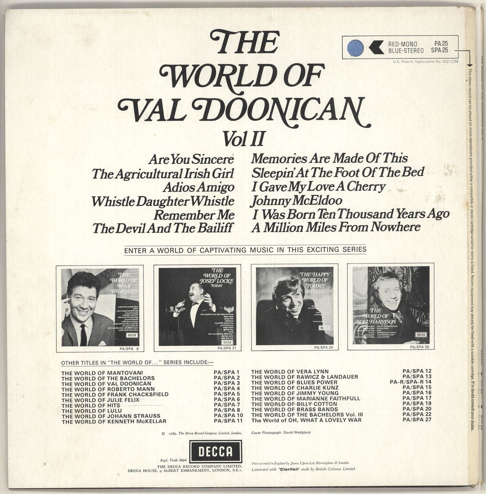 Val Doonican The World Of Val Doonican Vol II UK vinyl LP album (LP record)
