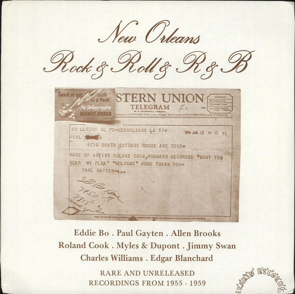 Various-50s/Rock & Roll/Rockabilly New Orleans Rock & Roll & R&B US vinyl LP album (LP record) 555