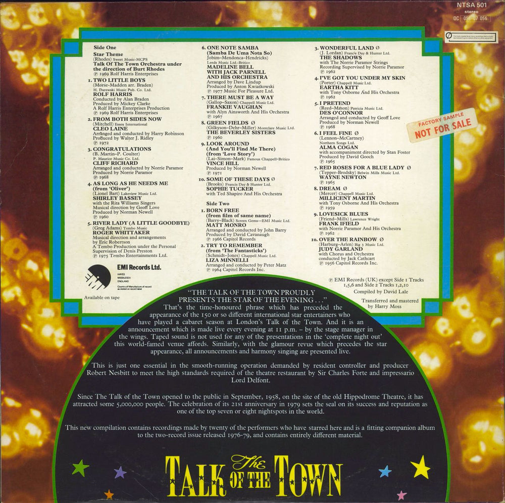 Various-60s & 70s International Stars Of The Talk Of The Town UK vinyl LP album (LP record)