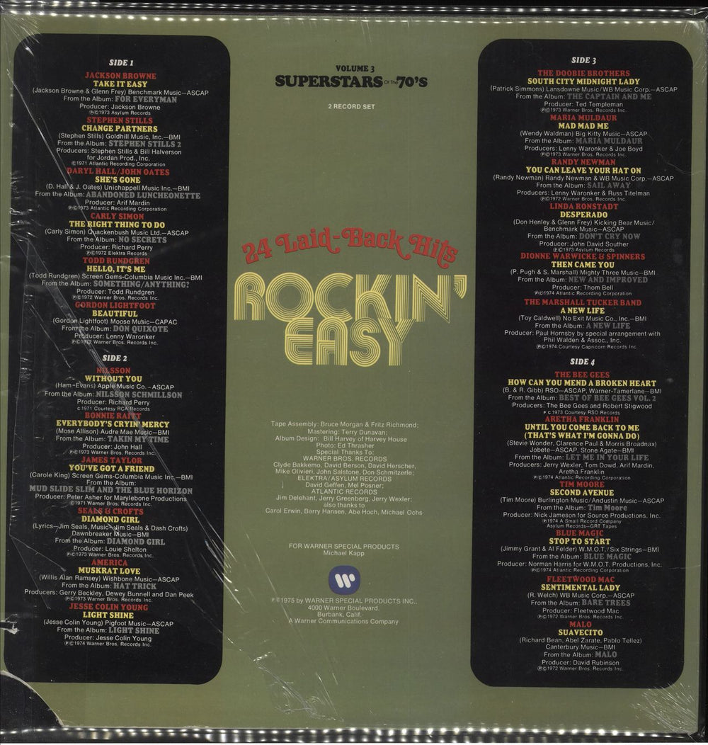 Various-60s & 70s Rockin' Easy - 24 Laid-Back Hits US 2-LP vinyl record set (Double LP Album)