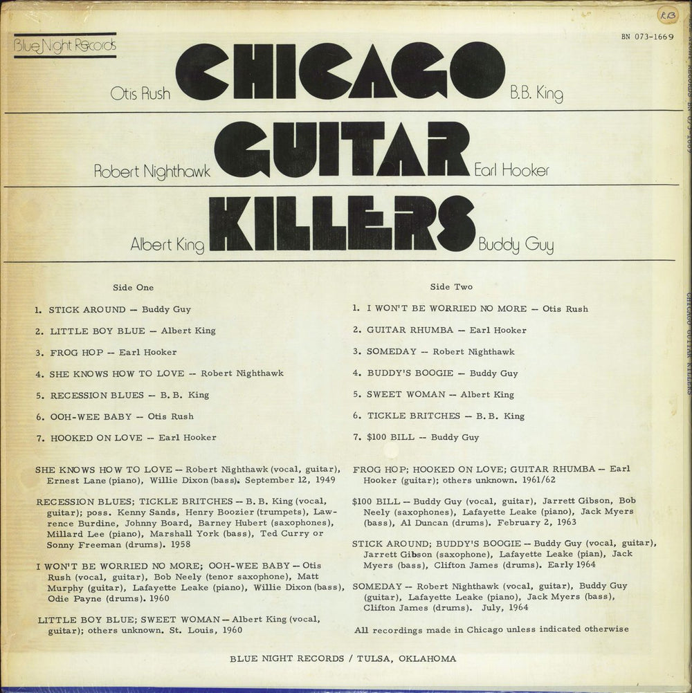Various-Blues & Gospel Chicago Guitar Killers US vinyl LP album (LP record)