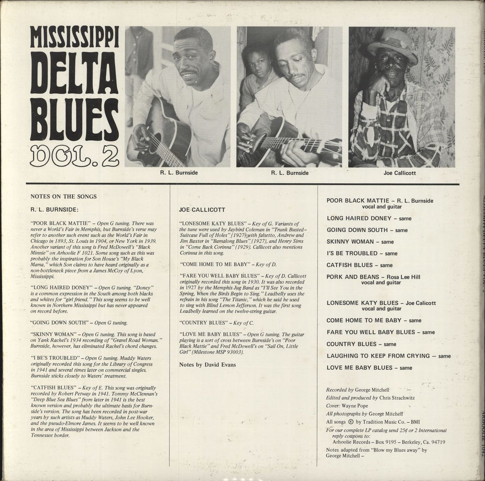 Various-Blues & Gospel Mississippi Delta Blues Vol. 2 US vinyl LP album (LP record)