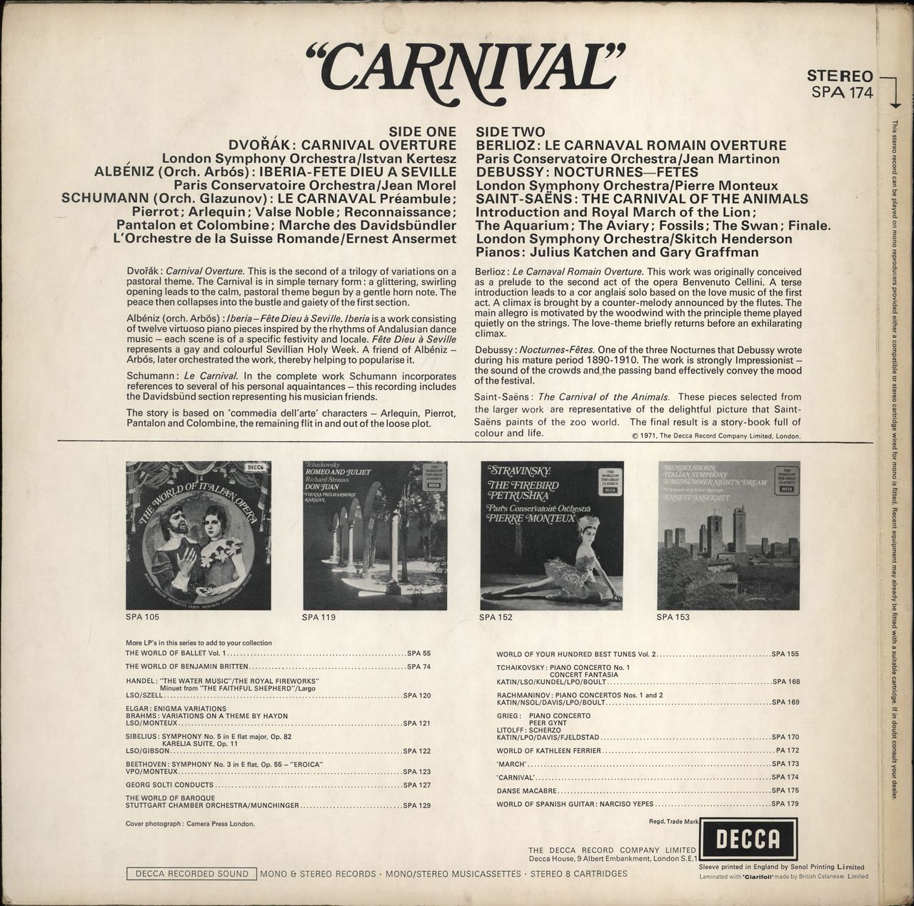 Various-Classical & Orchestral Carnival UK vinyl LP album (LP record)