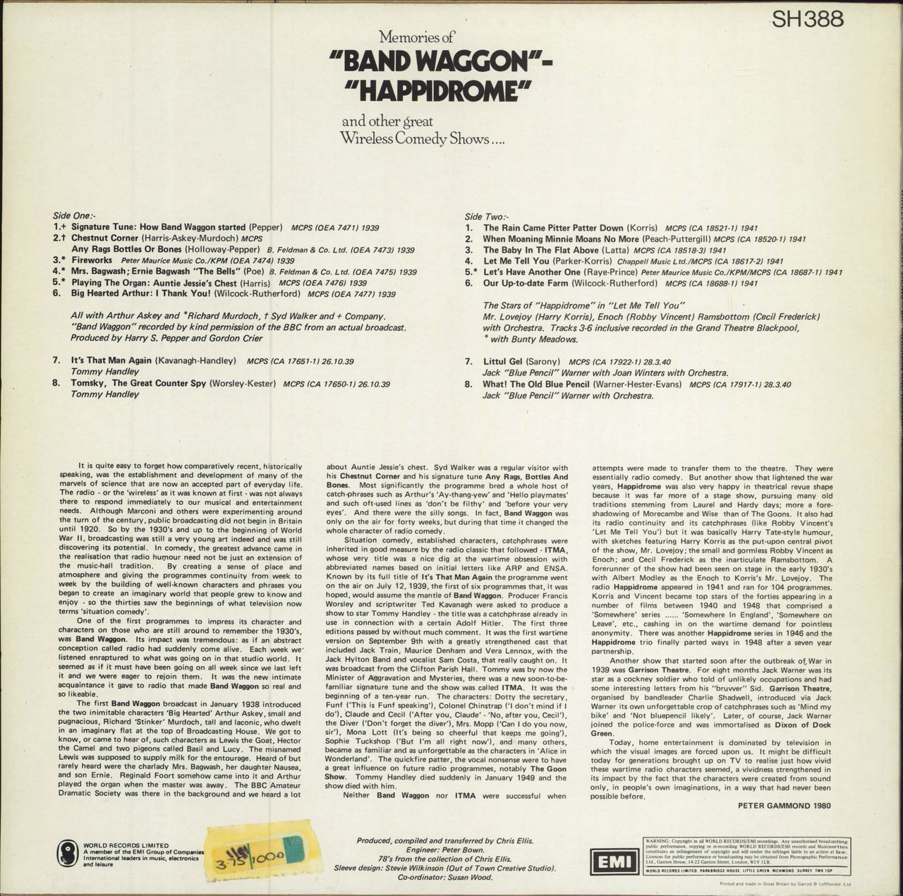 Various-Comedy Memories Of "Band Waggon", "Happidrome" And Other Great Wireless Comedy Shows UK vinyl LP album (LP record)