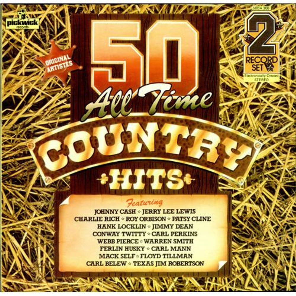 Various-Country 50 All Time Country Hits UK 2-LP vinyl record set (Double LP Album) 50DA300