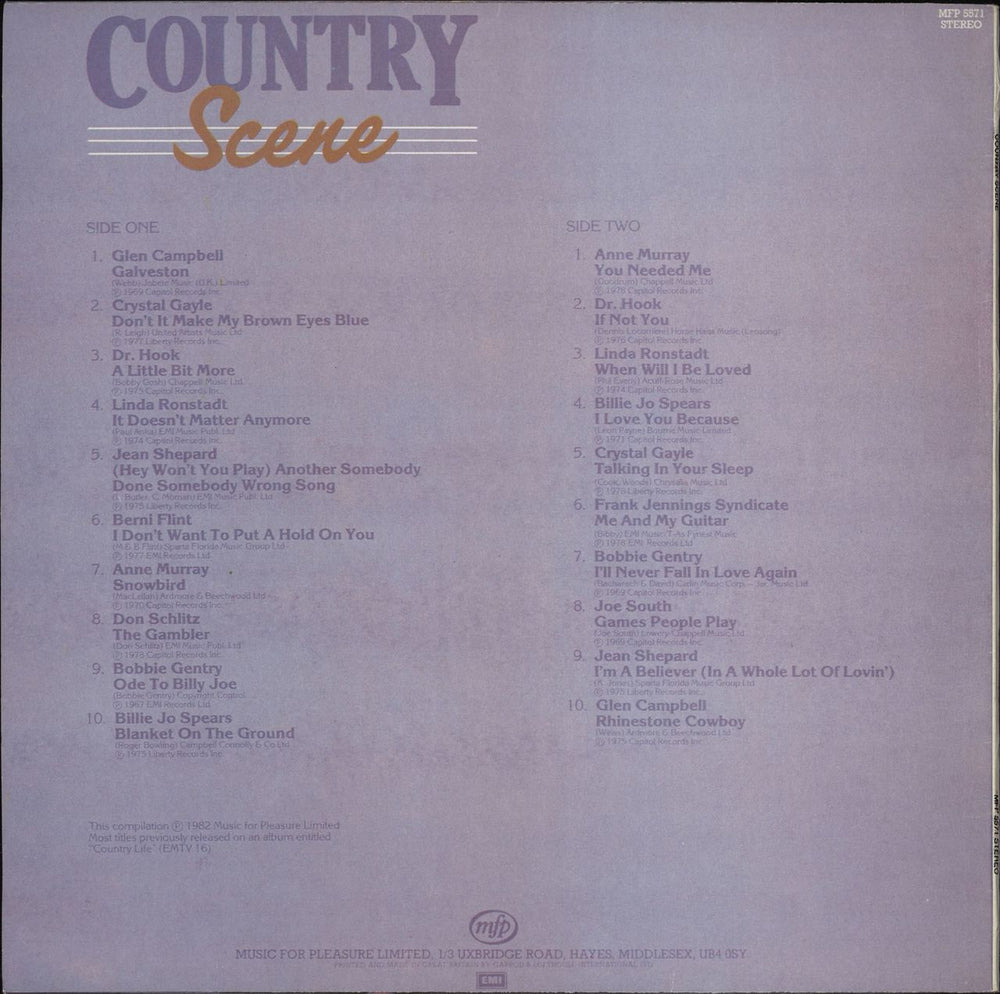 Various-Country Country Scene UK vinyl LP album (LP record)