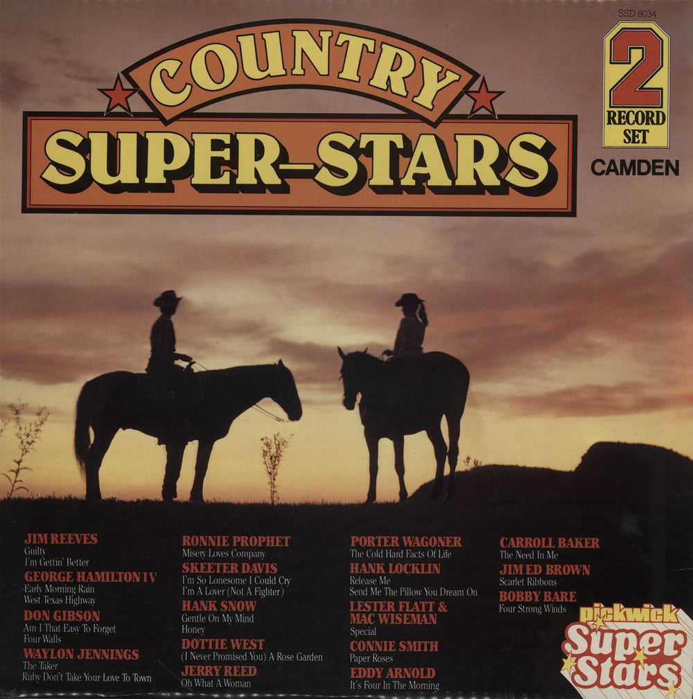 Various-Country Country Super-Stars UK 2-LP vinyl record set (Double LP Album)